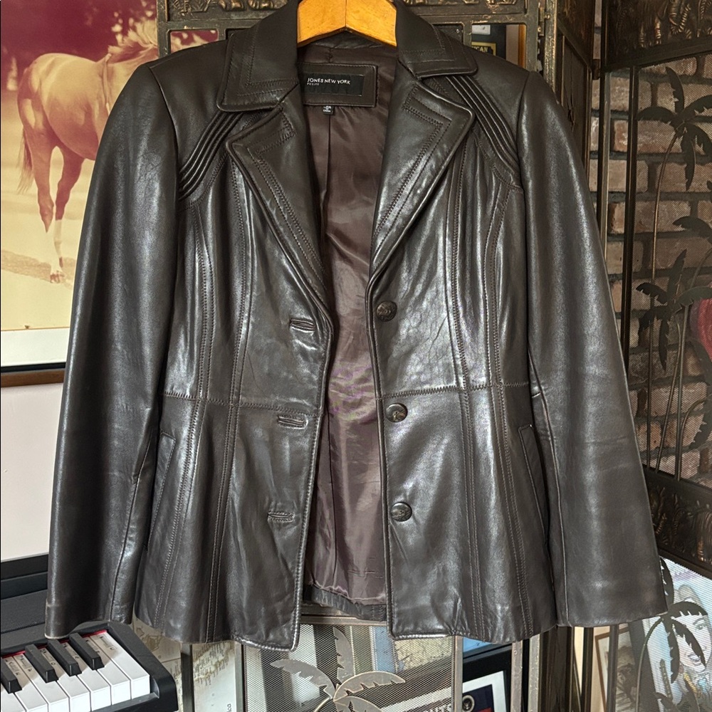 Jones ny leather blazer